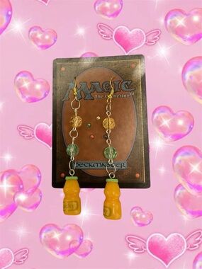 Yellow Charm Bottle yogurt Earrings